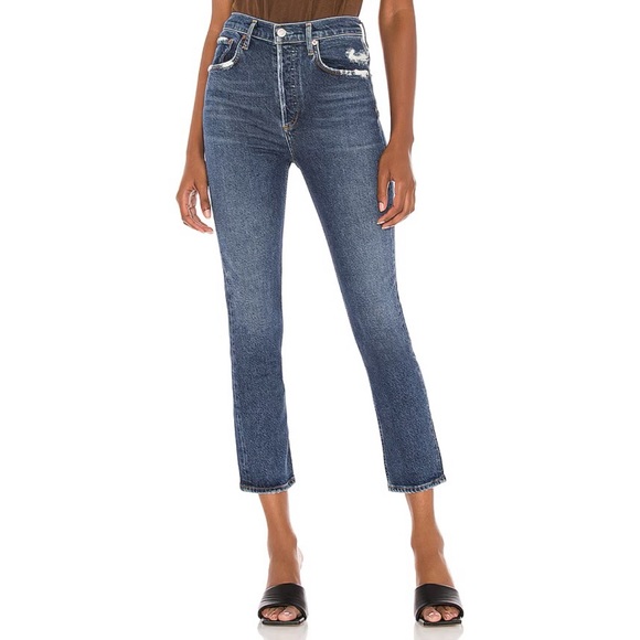 Agolde Riley High Rise Straight Crop Jeans in Pastime - Picture 3 of 9